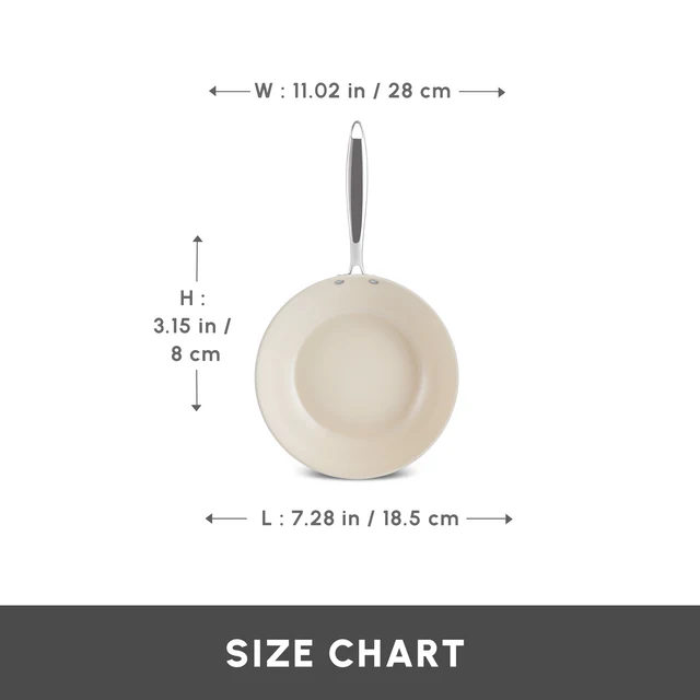 Karaca Swiss Crystal Almond Cream indukcijski wok s neprianjajućom ručkom, 28 cm - Image 2